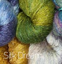 SILK DREAM - 100% SILK FINGERING YARN WITH GLITTER