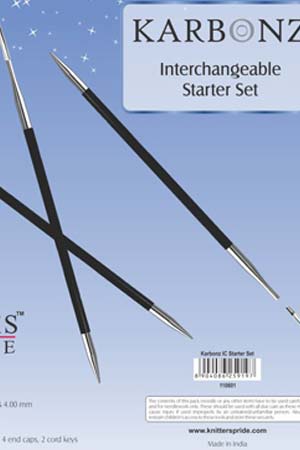 Knitters Pride Karbonz Carbon Fiber Interchangeable Starter Set