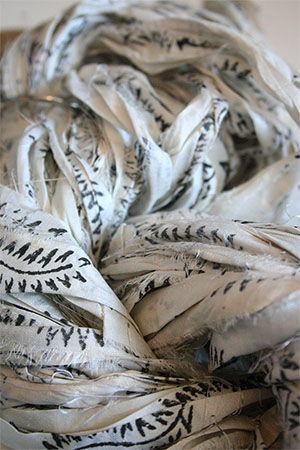 Silk Sari Ribbon Yarn Print 107
