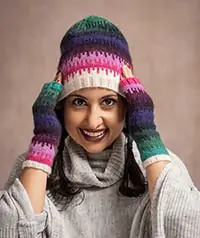 Jade Sapphire Cashmere Drip Hat in Bridget's Delight