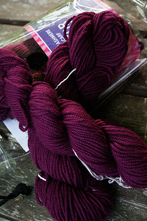 Jade Cashmere Scarf Knitting Kit in Vamp