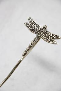 JUL Designs Crown Chakra Cuff & Shawl Pin, Pewter w/ White Brass Stick