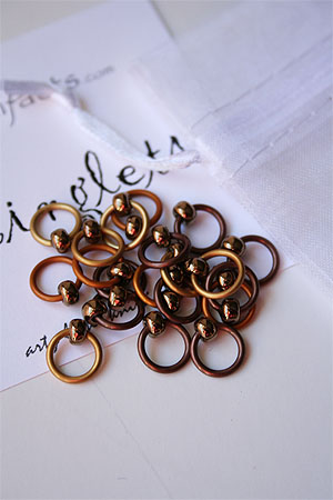 Knitifacts Luxury Yarn Stitch Markers in Bronze Copper