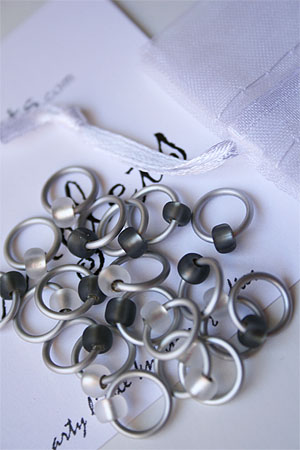 Knitifacts Luxury Yarn Stitch Markers in Brushed Steel