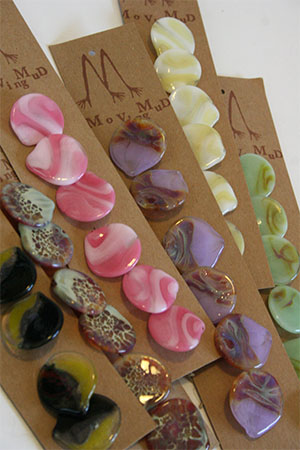Moving Mud Hand Blown Glass Buttons