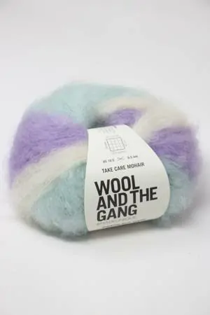 Wool & The Gang Take Care Mohair in Diamond Blue Stripe
