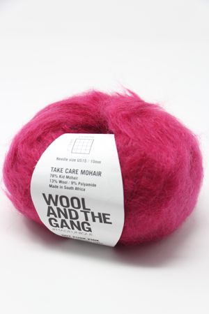 Wool & The Gang Take Care Mohair in Hot Punk Pink